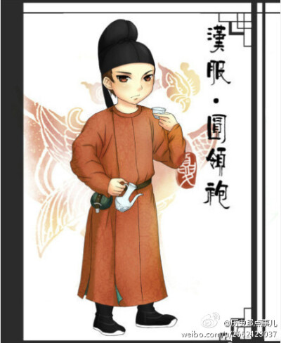 中华传统服饰——汉服。Q版汉服男装系列 。