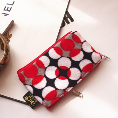 Z946熊家爆款姐妹包 时尚绒面 几何图形 双拉链双层收纳包