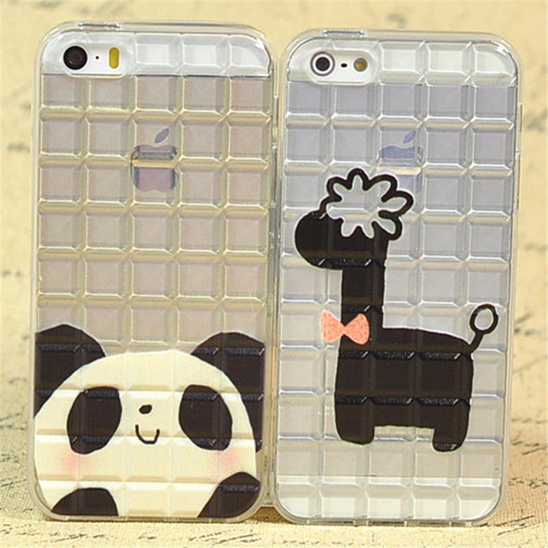 可爱熊猫泥马浮雕硅胶套苹果iphone55s手机壳4S手机套软外壳