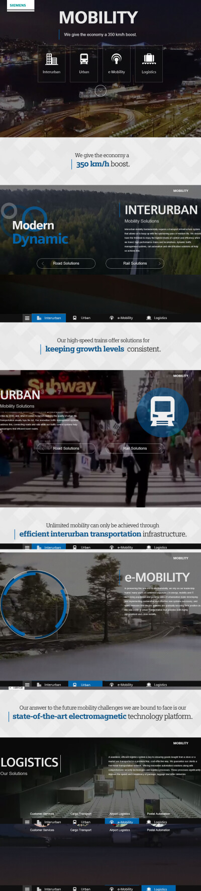 国外优秀网页设计siemens mobility官网设计