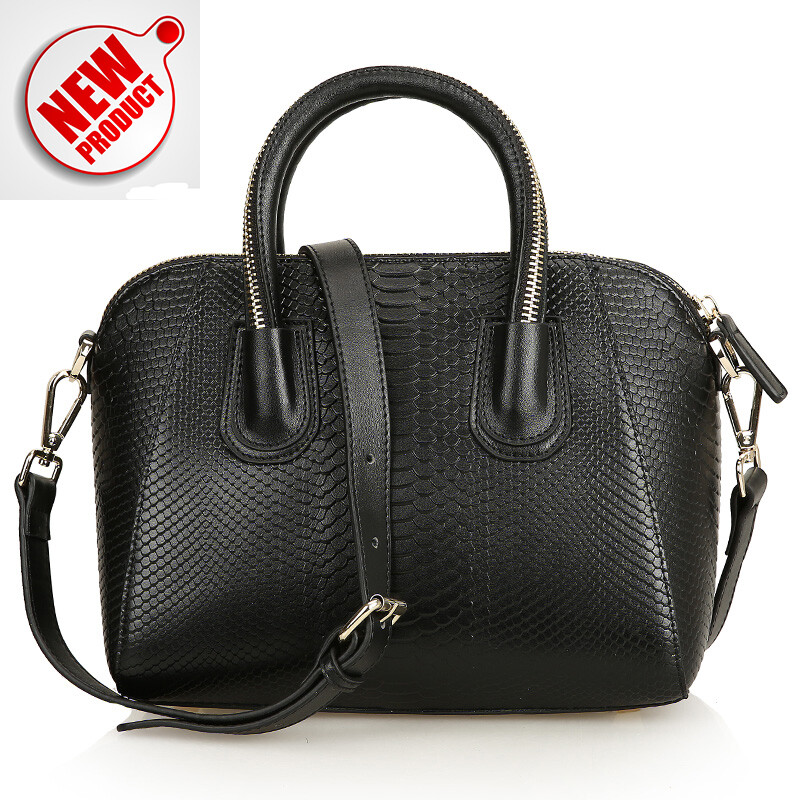 秋冬新款真皮女包手提包 头层牛皮单肩斜跨包 时尚鳄鱼纹大包