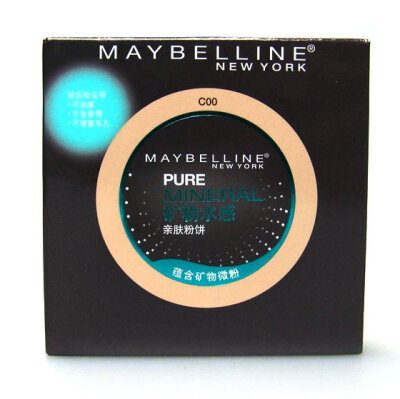 正品 Maybelline美宝莲精纯矿物自然亲肤粉饼9g 美白定妆保湿粉饼