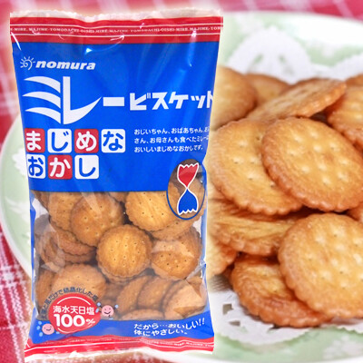 【新鲜空运】日本进口 野村mire饼 天日盐 传统健康小饼干130g