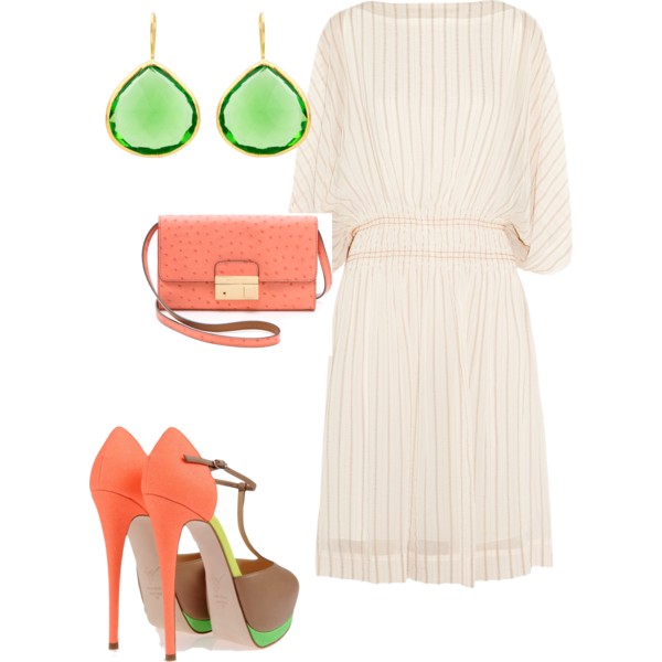 A fashion look from February 2013 featuring Chloé dresses, Giuseppe Zanotti sandals and Michael Kors clutches. Browse and shop related looks.