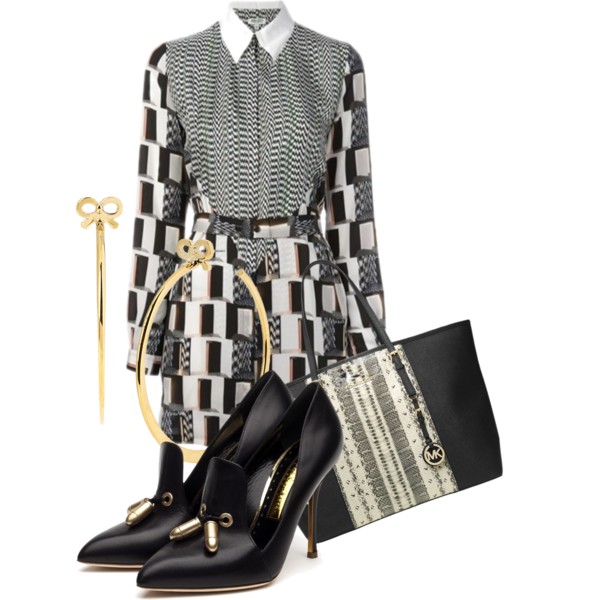 A fashion look from August 2014 featuring Kenzo dresses, Rupert Sanderson pumps and MICHAEL Michael Kors tote bags. Browse and shop related looks.