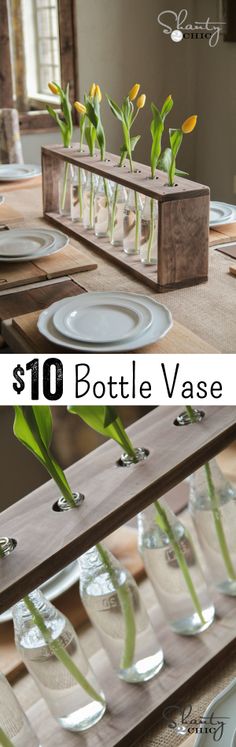 Easy DIY Bottle Vase Centerpiece... LOVE! SO making this! www.shanty-2-chic.com