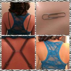 Use a paper clip to turn a bra into a racerback, or to hide straps that keep poking out from sleeveless tops.