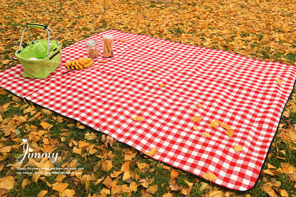 包邮 田园风格~我们去踏青吧！超大红白格子野餐垫，防潮垫！