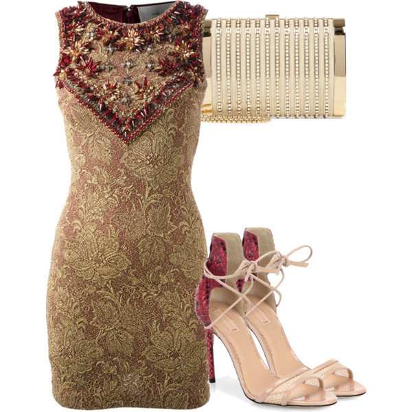 A fashion look from May 2014 featuring Amen. dresses, Reed Krakoff sandals and Stark clutches. Browse and shop related looks.