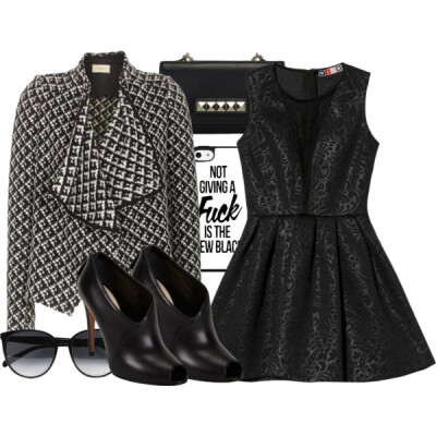 A fashion look from April 2014 featuring MSGM dresses, BA&amp;amp;SH jackets and Prada ankle booties. Browse and shop related looks.