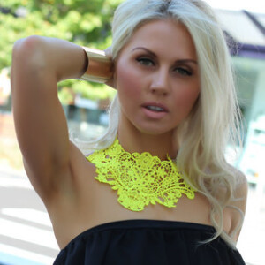 欧美时尚饰品 荧光色蕾丝项链  镂空花纹假领子锁骨链 衣服配饰女