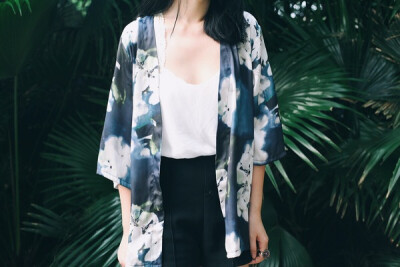 miora2014原创设计 复古甜美优雅浪漫印花和服开衫外套防晒服