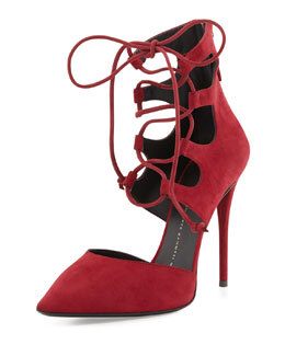 X2AWH Giuseppe Zanotti Suede Lace Up Pump