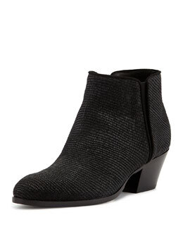 X26EL Giuseppe Zanotti Lizard-print Suede Ankle Boot, Nero