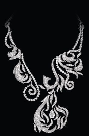 Boucheron necklace, 'Captivating Wake'; white gold and diamonds.