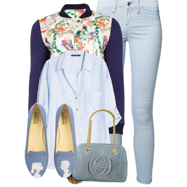 A fashion look from July 2014 featuring Mango blouses, Matthew Williamson jackets and Sparkz jeans. Browse and shop related looks.