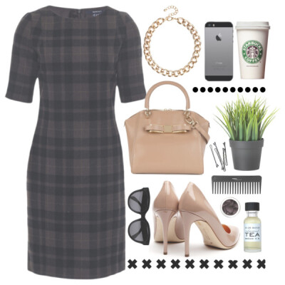 A fashion look from January 2014 featuring GANT dresses, Rupert Sanderson pumps and Ted Baker tote bags. Browse and shop related looks.