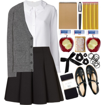 A fashion look from August 2014 featuring Burberry cardigans, Yves Saint Laurent blouses and Topshop skirts. Browse and shop related looks.