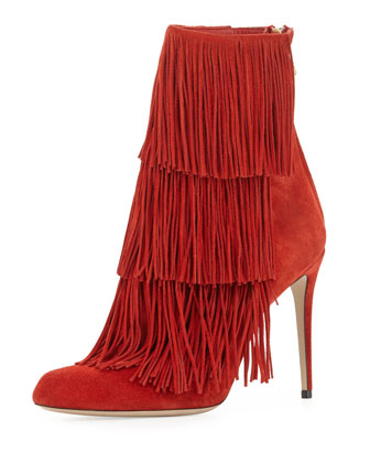 Paul Andrew Taos Suede Fringe Bootie