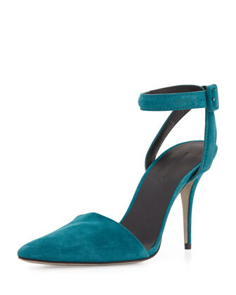 Lovisa Suede Ankle-Wrap Pump,Dark Mosaic