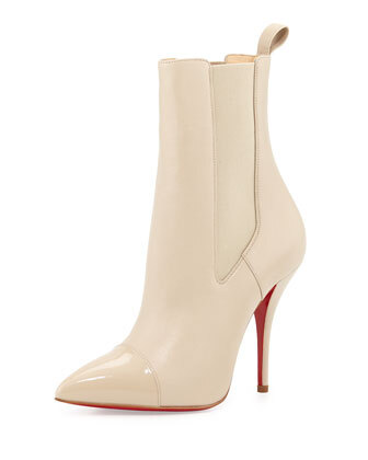 Tucson Cap-Toe Red Sole Bootie,Nude