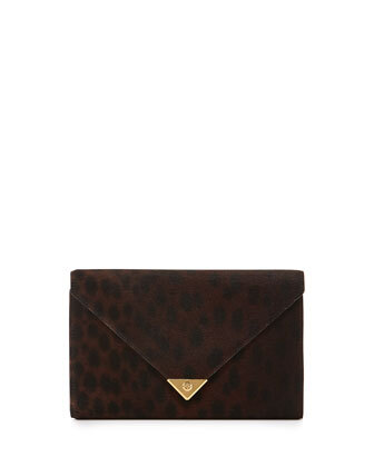 Prisma Spotted Calf Hair Wallet Clutch,Leopard Haze