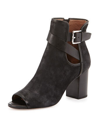 Donald J Pliner Greco Peep-Toe Ankle Bootie,Black