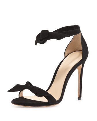 Alexandre Birman 绒面革前系带凉鞋,Black