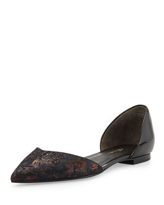 Devon Jacquard d'Orsay Flat,Bronze