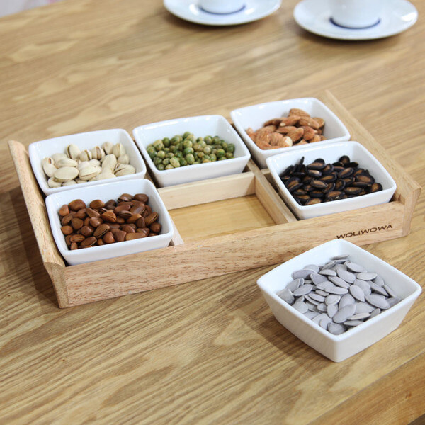 日式餐具陶瓷4方碟零食盘 干果盘点心盘瓜子盘小吃盘托盘调料碟子