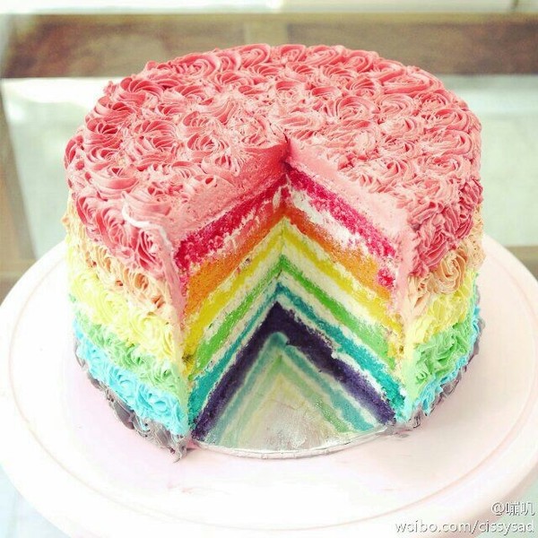 上海最炫！生日蛋糕【雨后彩虹蛋糕】实体店团创意蛋糕送6色6口味
