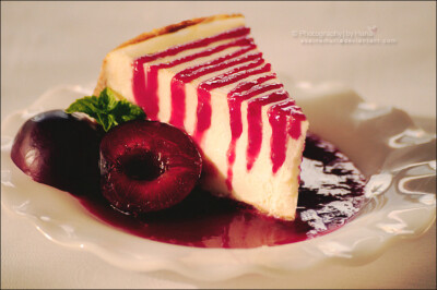 Goat Cheese Cheesecake with Plum Sauce by asainemuri