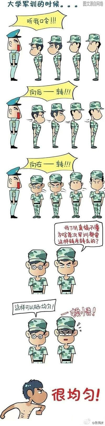 终于知道军训为什么要一直转啊转哈哈哈哈