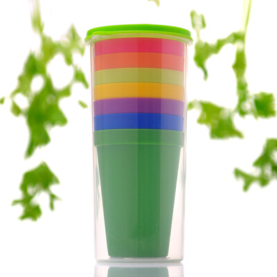 富光太空杯 组合8件套装 彩虹杯 创意随手杯子水杯 果汁杯买1送7