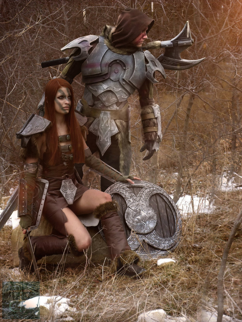 SKYRIM Couple cosplay - The Nords Aela by CpCody