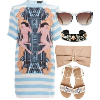 A fashion look from April 2014 featuring River Island sandals, ASOS clutches and DANNIJO bracelets. Browse and shop related looks.