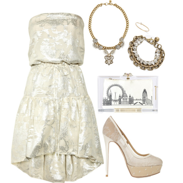 A fashion look from July 2013 featuring Halston dresses, Valentino pumps and Charlotte Olympia clutches. Browse and shop related looks.