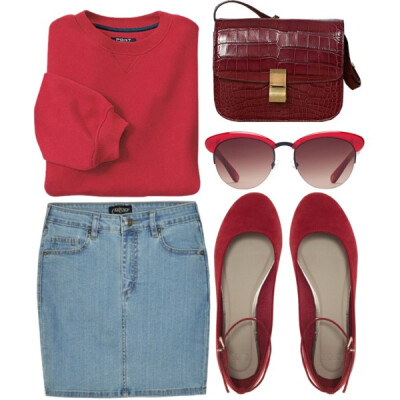 A fashion look from September 2013 featuring INC International Concepts sweatshirts, CourtShop mini skirts and ASOS flats. Browse and shop related looks.