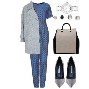A fashion look from November 2013 featuring Topshop coats, Motel jumpsuits and Manolo Blahnik pumps. Browse and shop related looks.