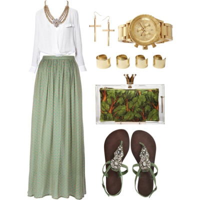 A fashion look from July 2013 featuring Zara blouses, ATTIC AND BARN skirts and Antik Batik sandals. Browse and shop related looks.