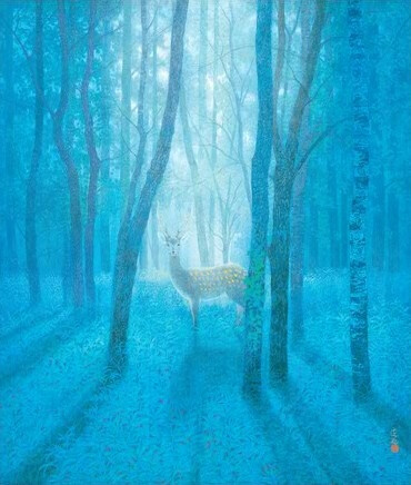 西田俊英、蓝、风景、星空、蓝色