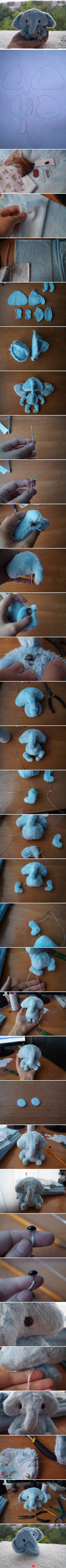 DIY Stuffed Animal - ELEPHANT - easy handmade sewing craft idea. Possible carnival prize to make over the winter?