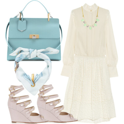 A fashion look from January 2014 featuring Chloé dresses, Chloé sandals and Balenciaga tote bags. Browse and shop related looks.