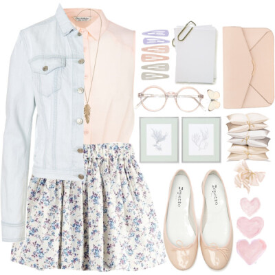 A fashion look from April 2014 featuring Miss Selfridge blouses, rag &amp;amp; bone jackets and Repetto flats. Browse and shop related looks.