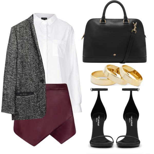 A fashion look from August 2014 featuring Topshop tops, Étoile Isabel Marant coats and Yves Saint Laurent sandals. Browse and shop related looks.