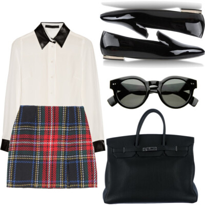 A fashion look from July 2014 featuring Karl Lagerfeld blouses, Opening Ceremony mini skirts. Browse and shop related looks.