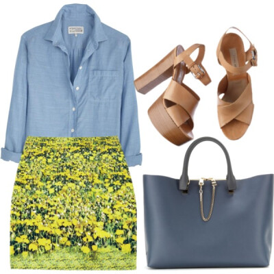 A fashion look from July 2014 featuring Chloé tote bags and Michael Kors sandals. Browse and shop related looks.