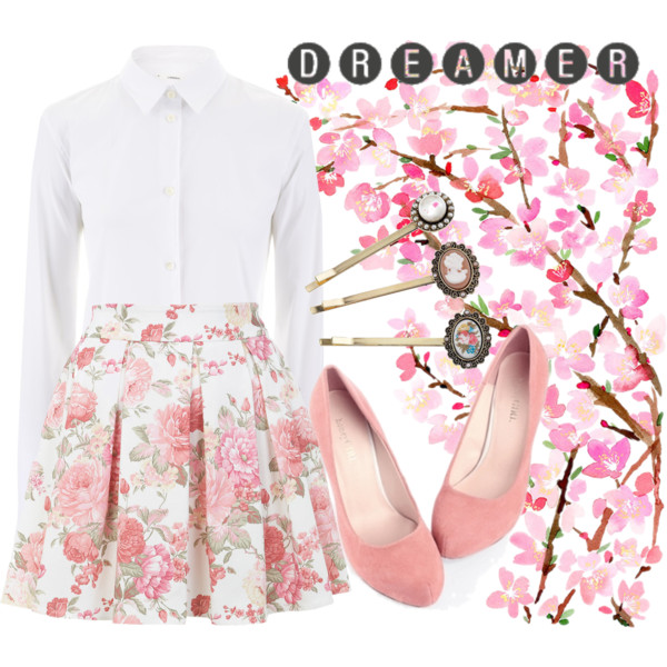 A fashion look from April 2014 featuring Lareida blouses, Miss Selfridge skirts and Miss Selfridge hair accessories. Browse and shop related looks.