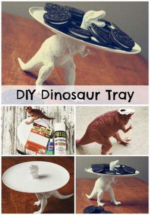 DIY dinosaur tray…definitely one of the greatest things I've ever seen. I will almost certainly be making at least one of these