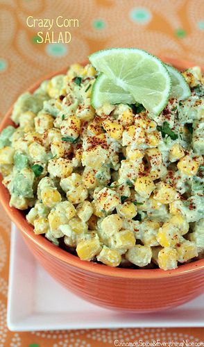 Crazy Corn Salad with parmesan, avocado, and fresh lime